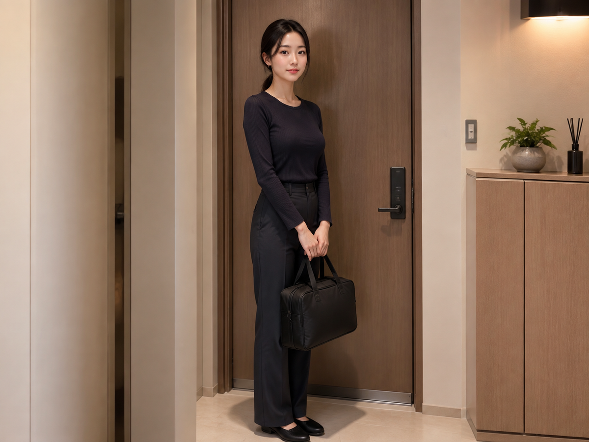 용인 기흥 방문 홈케어 일정을 준비하는 젊은 성인 한국 여성 관리사
